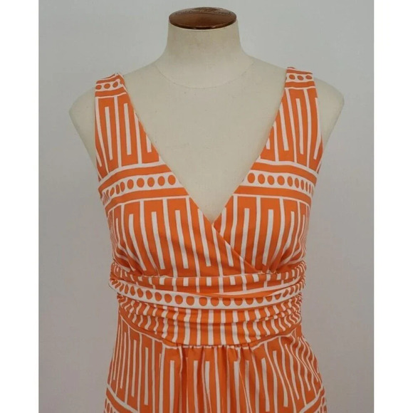 Jude Connelly Penelope Dress Ombre Coral Sleeveless V Neck Abstract Sz S READ - Picture 2 of 9